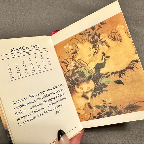 📚Vintage 1995 Cat Calendar Agenda Hardcover Illustrated Book - Picture 5 of 12